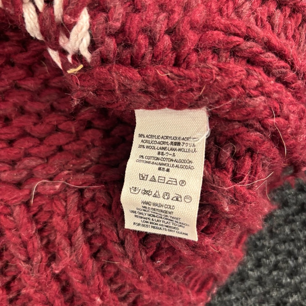 Free People Reindeer Ugly Christmas Pullover Sweater Knit Wool Blend Red XS - Picture 3 of 8